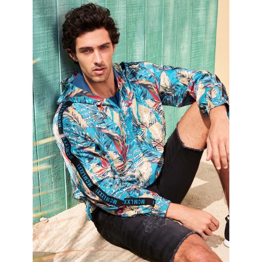 New GUESS Nature print technical jacket SZ M